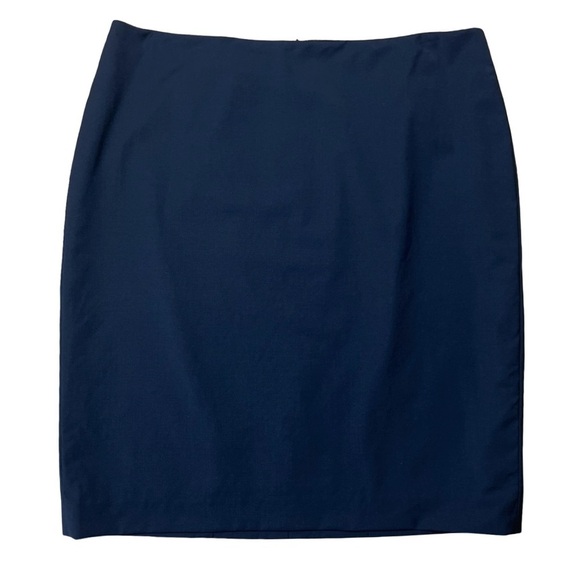 Talbots Navy Wool Blend Classic Pencil Skirt - Size 14 - Picture 2 of 11